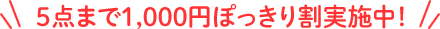 5点まで1,000円ぽっきり割実施中！